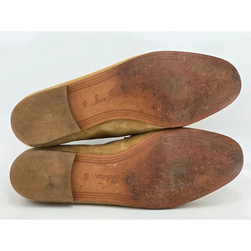 Sam Edelman Loraine Loafers Womens 8.5M Tan Suede Bit Detail -Good